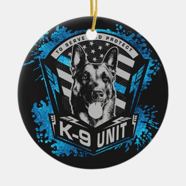 K9 Einheit - Malinois - belgischer Schäfer Keramik Ornament (Vorne)