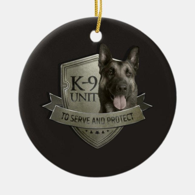 K9 Einheit - Malinois - belgischer Schäfer Keramik Ornament (Vorne)