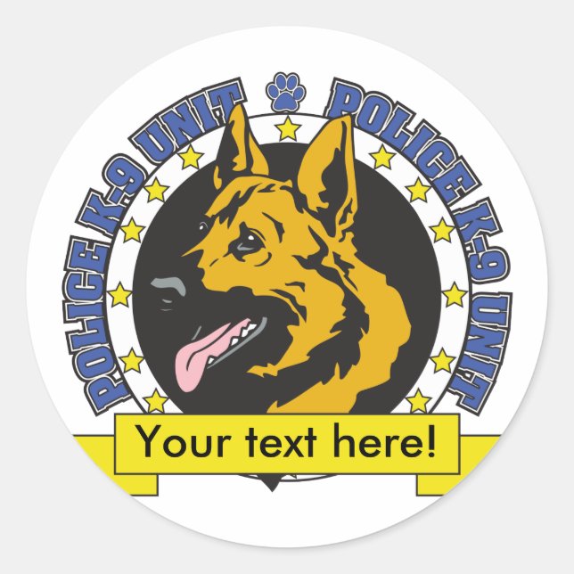K9 German Shepherd Runder Aufkleber (Vorderseite)