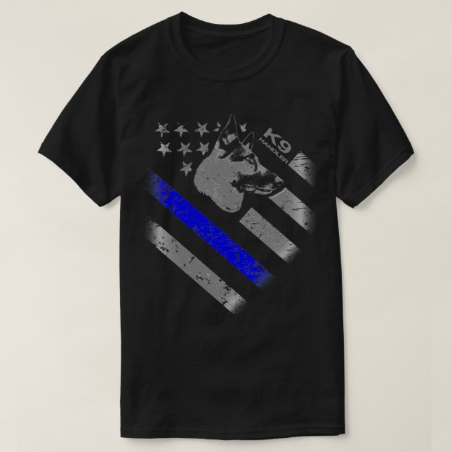 k9-Handlerpolizist T-Shirt (Design vorne)
