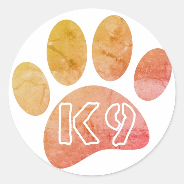 K9 Hundeliebhaber Runder Aufkleber (Vorderseite)