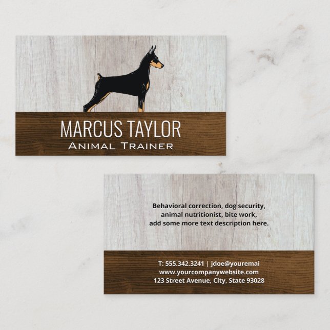 K9 | Hundeschulung | Business Card Holz Visitenkarte (Vorne/Hinten)