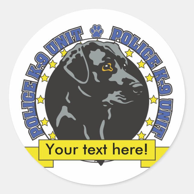 K9 Labrador Retriever Runder Aufkleber (Vorderseite)