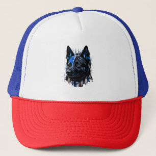 K9 Polizei Hund Deutscher Sherman American Flag Po Truckerkappe
