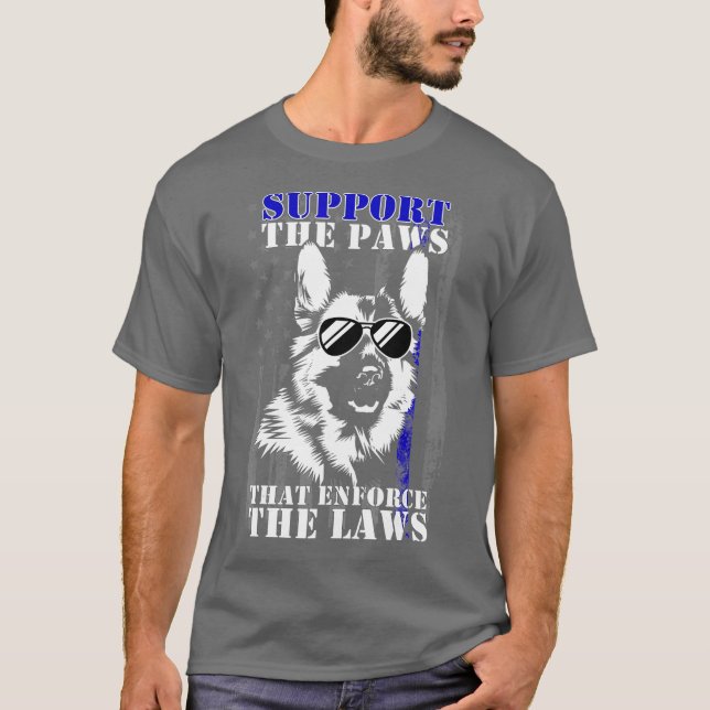 K9 Polizei Hundeeinheit Deutscher Schäferhund Gesc T-Shirt (Vorderseite)