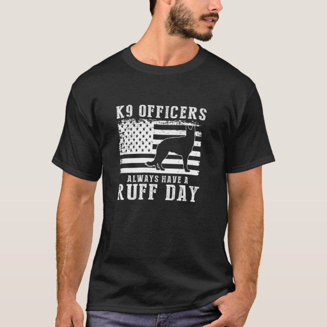 K9 Polizeibeamter Design für K9 dünne blaue Linie T-Shirt (Vorderseite)