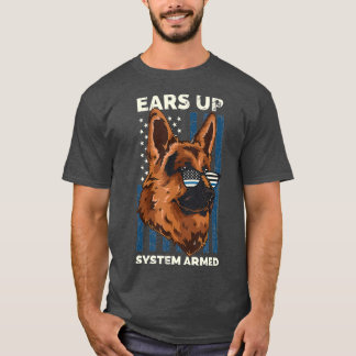 K9 Polizeichef - Amerikanische Flagge - System T-Shirt