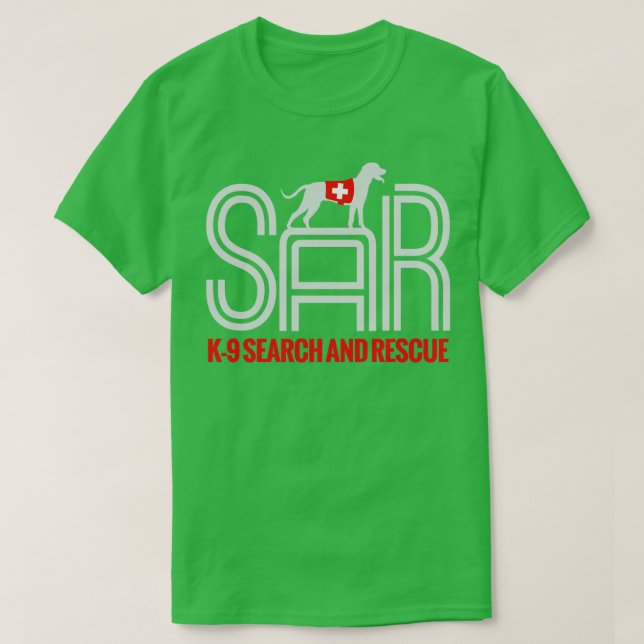 K9 SAR für Such- und Rettungsdienste (10) T-Shirt (Design vorne)