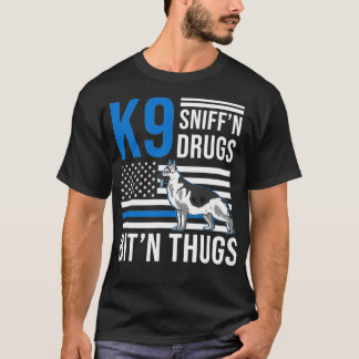 K9 Thin Blue Line Deutsche Schäferpolizei Hund US  T-Shirt