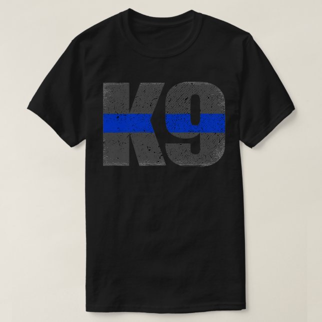 K9 "Thin Blue Line Law Enforcement Gift" T-Shirt (Design vorne)