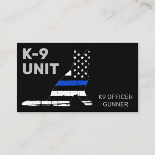 K9 Unit Law Enforcement Thin Blue Line Police Dog Visitenkarte