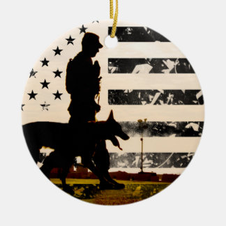 K-9 Arbeitsdog Handler Keramik Ornament