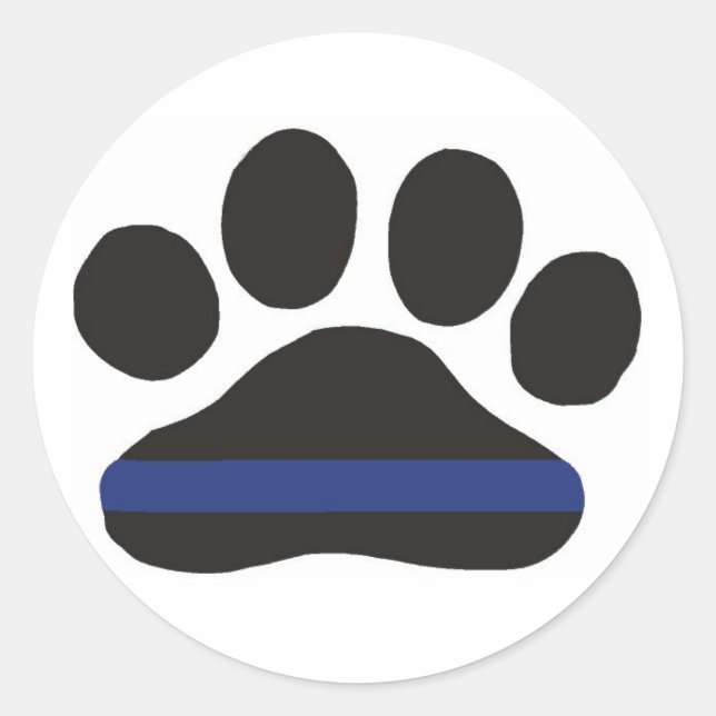 K-9 Blue Line Tatzen-Aufkleber Runder Aufkleber (Vorderseite)