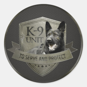 K-9 Einheit GSD - arbeitender Schäferhund-Hund Runder Aufkleber