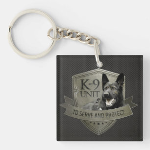 K-9 Einheit GSD - arbeitender Schäferhund-Hund Schlüsselanhänger