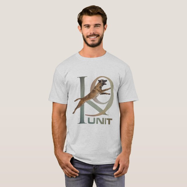 K-9 Einheit - Polizei-Hundeeinheit Malinois T-Shirt (Vorne ganz)