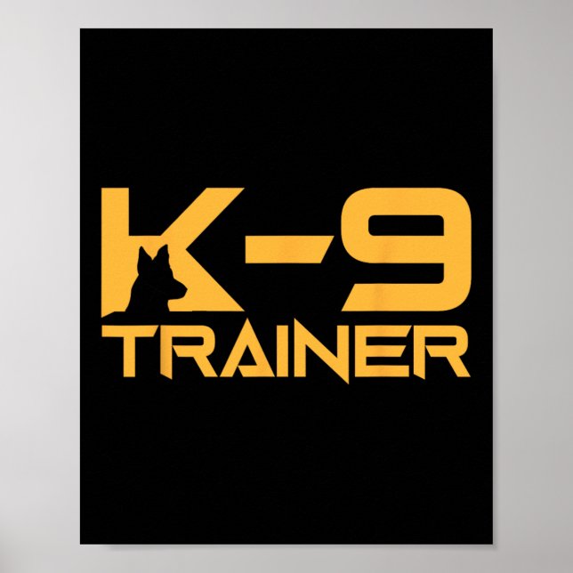 K-9 K9 Dog Handler Trainer Polizeischutz Hallowage Poster (Vorne)