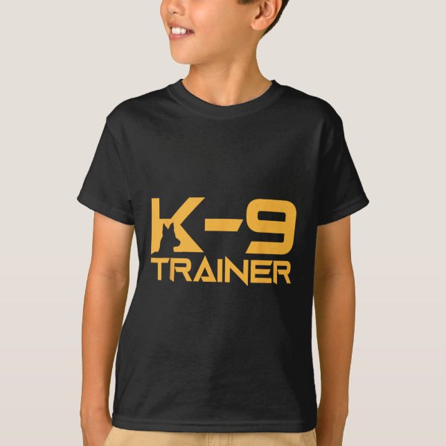 K-9 K9 Dog Handler Trainer Polizeischutz Hallowage T-Shirt (Vorderseite)