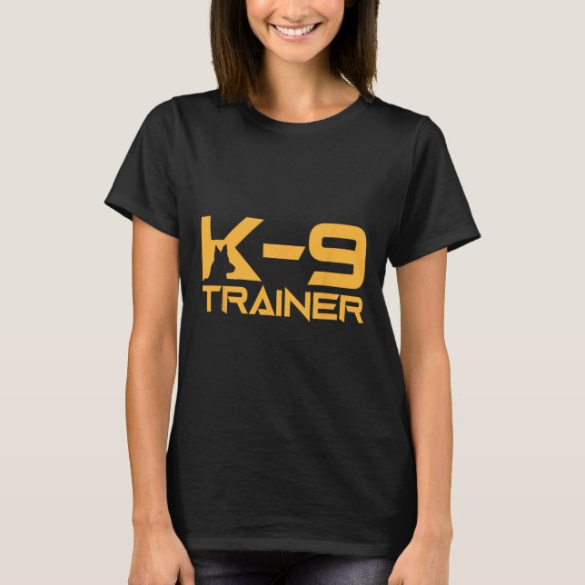 K-9 K9 Dog Handler Trainer Polizeischutz Hallowage T-Shirt (Vorderseite)