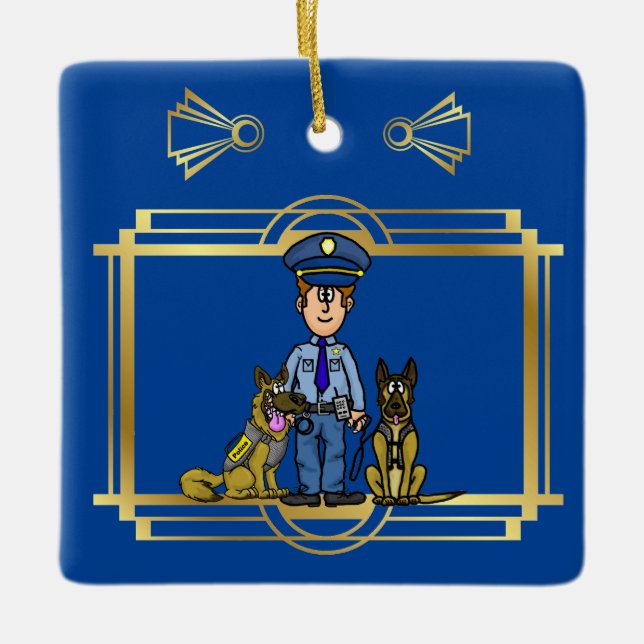 K-9 Officier de police Ornement de Noël Ver. 2 (Devant)