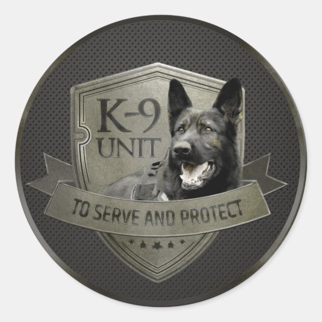 K-9 Referat GSD - Arbeitsdeutscher Schäferhund Runder Aufkleber (Vorderseite)