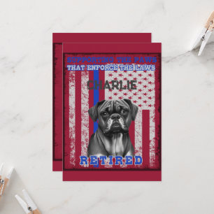 K-9 Veteran Boxer Working Dog Personalisiert Einladung