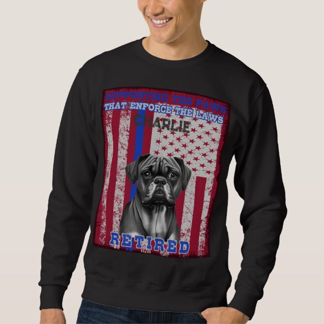 K-9 Veteran Boxer Working Dog Personalisiert Sweatshirt (Vorderseite)