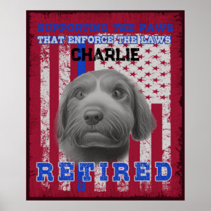 K-9 Veteran Working Spanish Water Dog Personalisie Poster