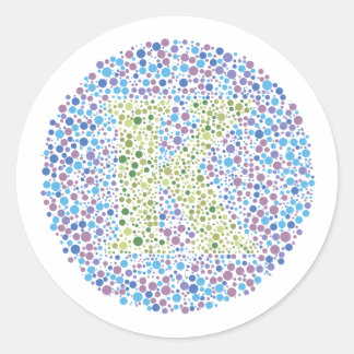 ‚K‘-Augenprüfbuchstabe Runder Aufkleber