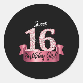 K Black Sweet 16 Style I 16th Runder Aufkleber