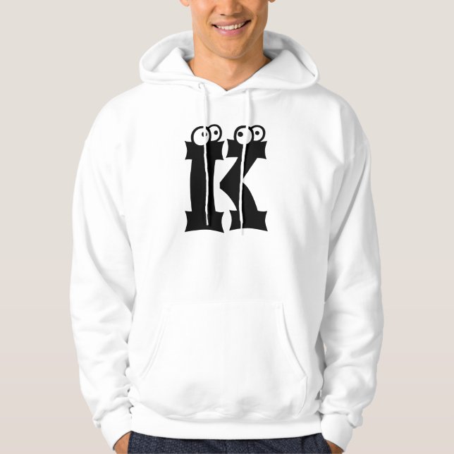 K, Brief mit Augenbrauen Hoodie (Vorderseite)
