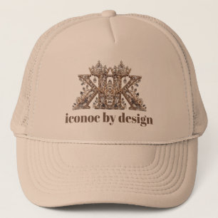 K Buchstabe Beige Kristall Luxus Design Truckerkappe