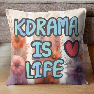 K-Drama ist Leben | K-Drama Fan Florales Design Kissen