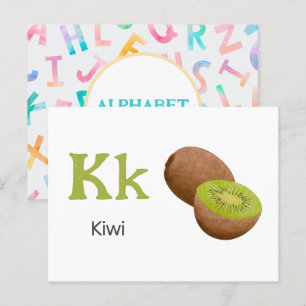 K est pour Kiwi - Carte Flash Alphabet