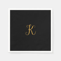 K Gold auf schwarzer Monogramm