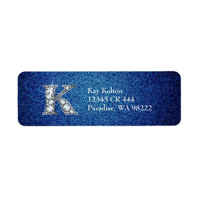 K Imitate Diamond auf dem Denim-Rücksendeaufkleber (Vorne)