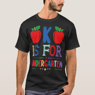 K ist für Kindergarten Apple Happy Teacher Day T-Shirt