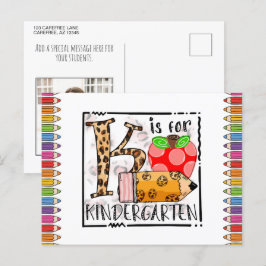 K ist für Kindergarten Foto Postkarte