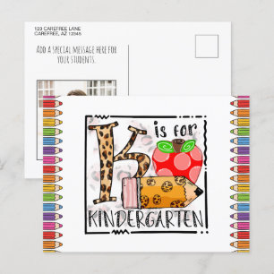 K ist für Kindergarten-Fotopostkarte Postkarte