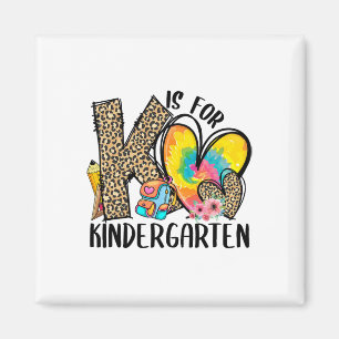 K ist für Kindergarten-Lehrer Leopard Herz Ck To Magnet