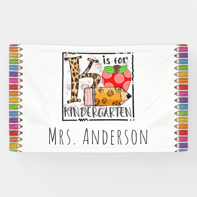 K ist für Kindergarten Zurück zur Schule Banner (Horizontal)