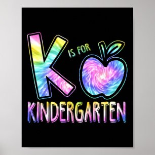 K ist für Kindergartenlehrer Gefärbte Krawatte zur Poster