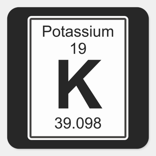 K - Kalium Quadratischer Aufkleber (Vorderseite)