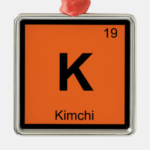 K - Kimchi Chemie Periodensystem Symbol Silbernes Ornament