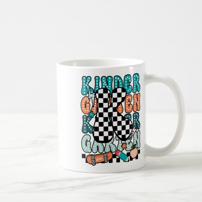 K Kindergarten Teacher Checkered Back To School Ki Kaffeetasse (Rechts)