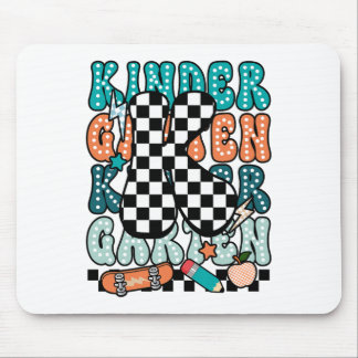 K Kindergarten Teacher Checkered Back To School Ki Mousepad