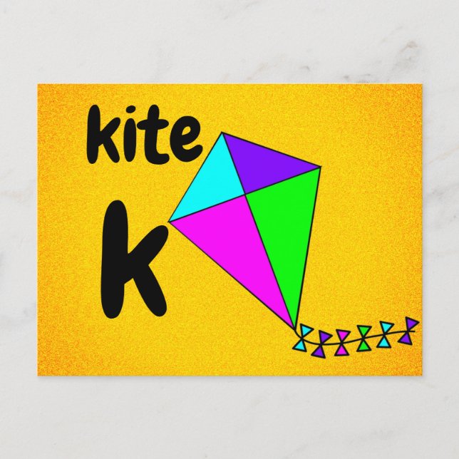 k - Kite-Flash-Karte Postkarte (Vorderseite)