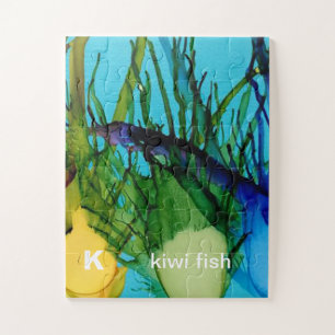 K - Kiwi-Fischalphabet-Kunstpuzzlespiel