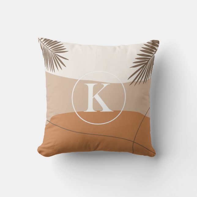 K - Knitial Monogram Letter K Abstract Design Thro Kissen (Vorderseite)