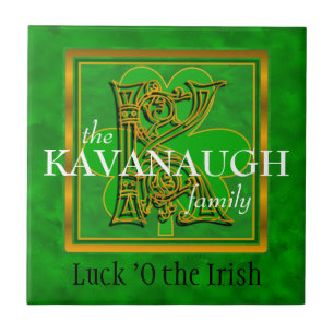 K "Luck of the Irish" Family Custom Monogram Tile Fliese